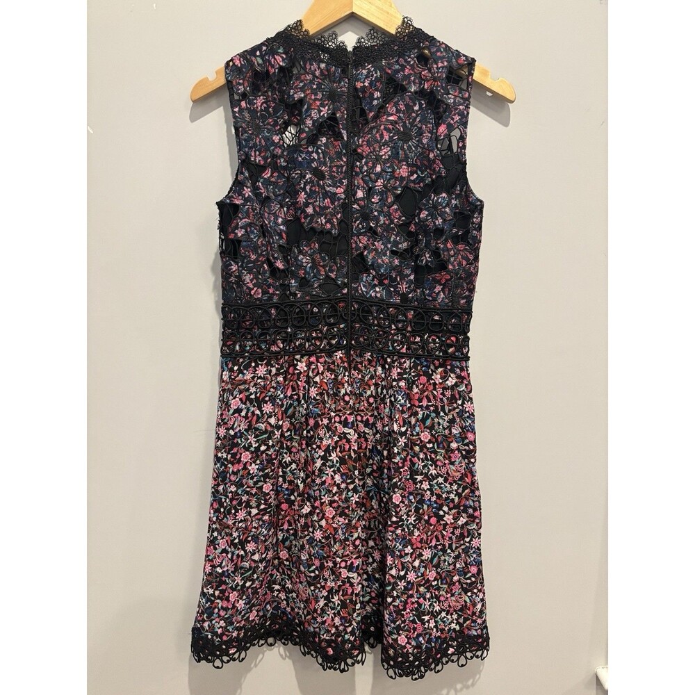 ELIE TAHARI $498 Floral Embroidered Lined Sheath Dress Size 4 Pink/black EUC - Picture 8 of 9